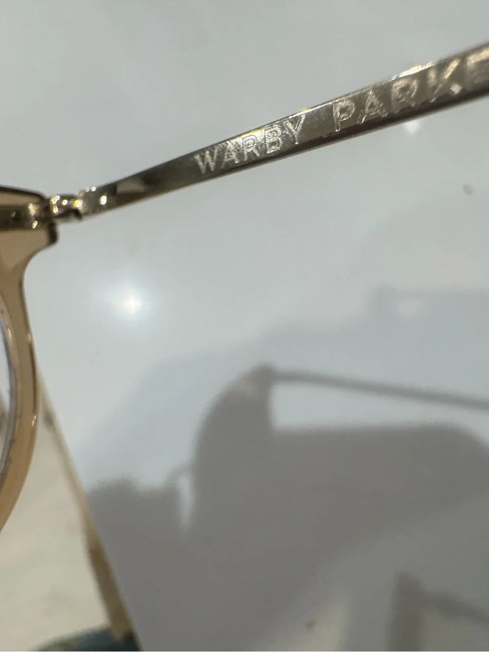 Halston Heritage Metallic Beige-Tone Eyeglass Temple Arm
